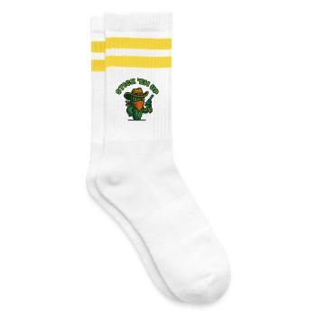 Cactus Cowboy with Bandana and Hat - Striped tennis socks - white/yellow - Right