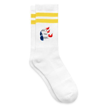 Drapeau de la France - France - Ninja - Chaussettes de tennis - blanc/jaune - Droite
