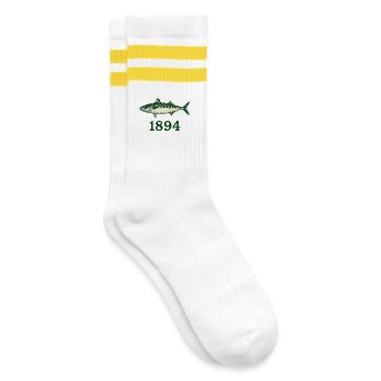 1894 Mackerel - Striped tennis socks - white/yellow - Right