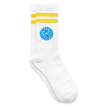Biathlon Winter Schnee - Gestreifte Tennissocken - Weiß/Gelb - Rechts