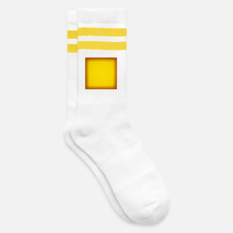 Desert Square - Striped tennis socks - white/yellow
