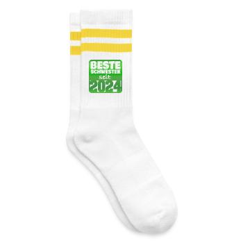 Siblings 2024 - Striped tennis socks - white/yellow - Right