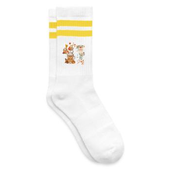 Pumpkin Spice Season - Striped tennis socks - white/yellow - Right
