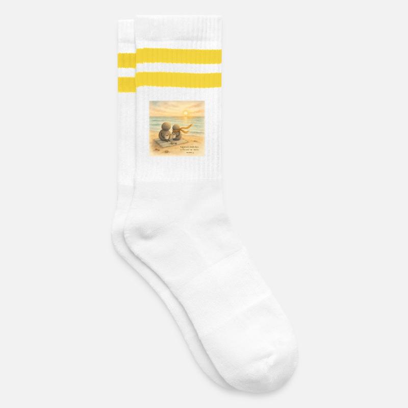 Compagnons de café Sea Breeze - Chaussettes de tennis - blanc/jaune