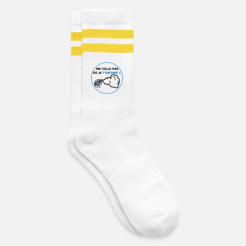 Auto - Gestreifte Tennissocken - Weiß/Gelb