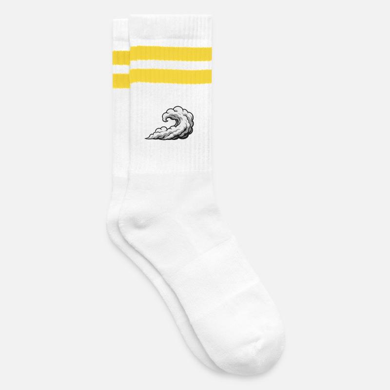 Tourbillon Nuage Cyclone Graphique - Chaussettes de tennis - blanc/jaune