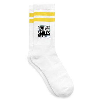 Ingenieur für Mundgesundheit Zahnarzt - Gestreifte Tennissocken - Weiß/Gelb - Rechts