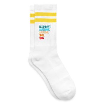 40th birthday 1986 - Striped tennis socks - white/yellow - Right