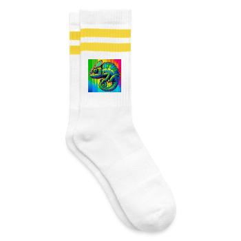 caméléon - Chaussettes de tennis - blanc/jaune - Droite