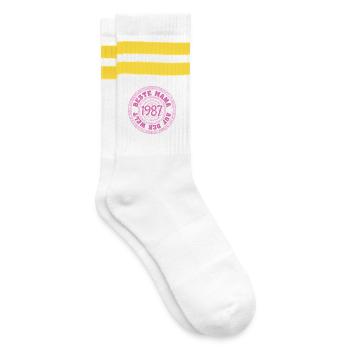 1987 - Striped tennis socks - white/yellow - Right