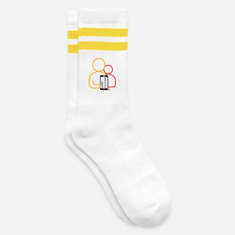 SmartTogether Logo - Chaussettes de tennis - blanc/jaune