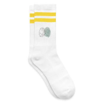 Empreintes digitales et anneaux d’arbres – Identité de la nature - Chaussettes de tennis - blanc/jaune - Droite