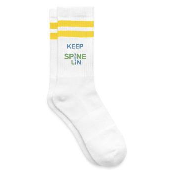 Lizenzierter DC-Experte für muskuloskelettale Strukturstrukturen - Gestreifte Tennissocken - Weiß/Gelb - Rechts
