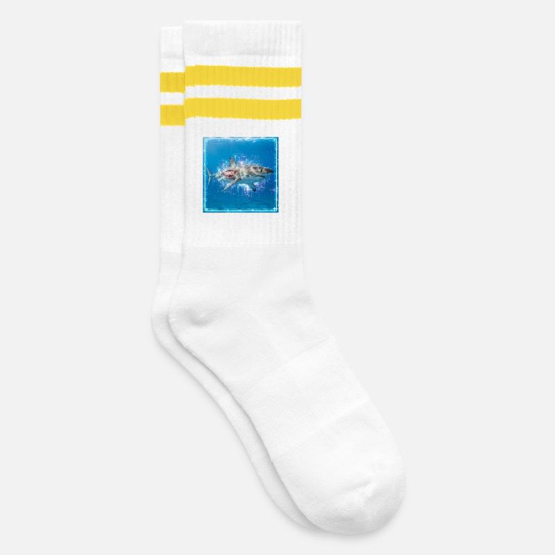 Requin de Transe - Chaussettes de tennis - blanc/jaune