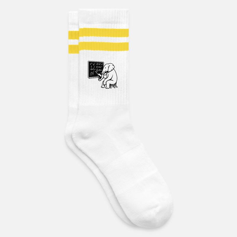 Professeur Éléphant - Chaussettes de tennis - blanc/jaune