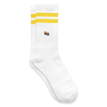 Antifa - Antifascist Merch - Striped tennis socks - white/yellow - Right