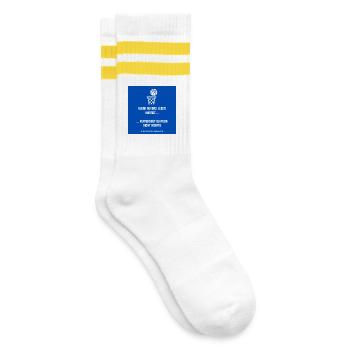 Lire ou défendre le fait de dire Hoopsrausch - Chaussettes de tennis - blanc/jaune - Droite