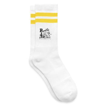 Baseball  - Die Bückeburg Bandits - Gestreifte Tennissocken - Weiß/Gelb - Rechts