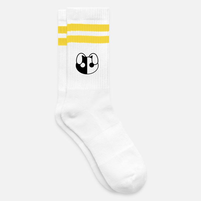 Plush: Yiny (Kopf) - Gestreifte Tennissocken - Weiß/Gelb