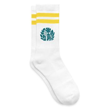 Green cityscape UrbanMix - Striped tennis socks - white/yellow - Right