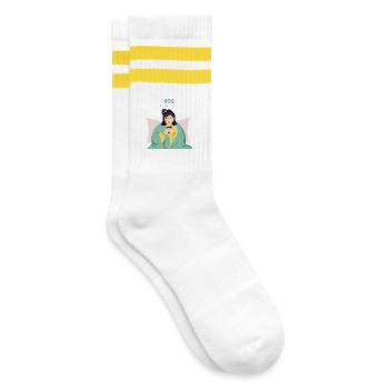 404 Motivation manquante - Chaussettes de tennis - blanc/jaune - Droite