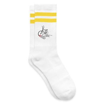 Cyclisme, Cyclball, Cyclisme en salle, Évolution - Chaussettes de tennis - blanc/jaune - Droite