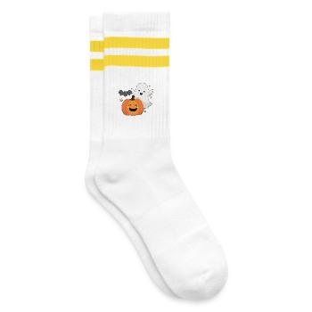 Fantôme, citrouille et chauve-souris amusants - Chaussettes de tennis - blanc/jaune - Droite