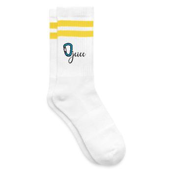 Climbing Hiking Father - Striped tennis socks - white/yellow - Right