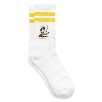 Smoking sheep in chill mode - Striped tennis socks - white/yellow - Right