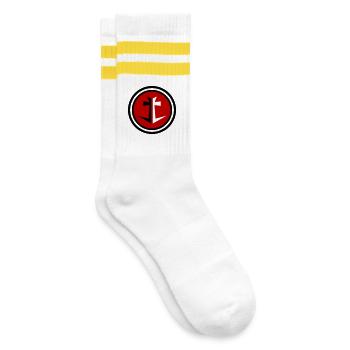 Armoiries du motif ancre - Chaussettes de tennis - blanc/jaune - Droite