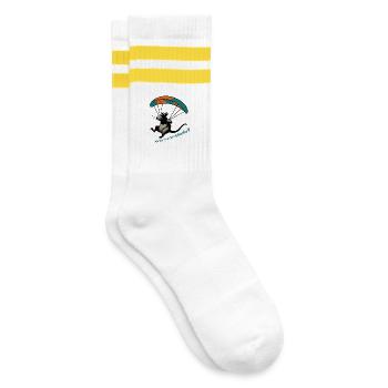 Fallschirmmaus Abenteuer - Gestreifte Tennissocken - Weiß/Gelb - Rechts