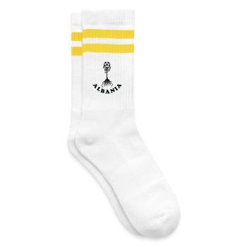 Albania Football - Striped tennis socks - white/yellow - Right