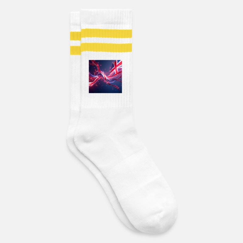 drapeaux_GB2 - Chaussettes de tennis - blanc/jaune