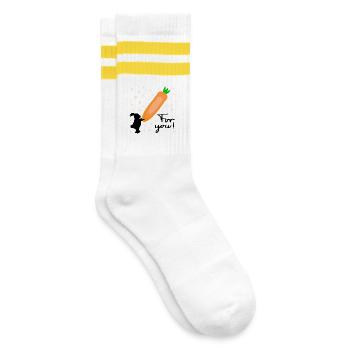 Carotte Lapin de Pâques - Chaussettes de tennis - blanc/jaune - Droite