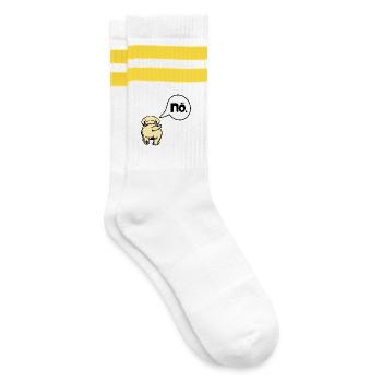 Hunde Absage - Gestreifte Tennissocken - Weiß/Gelb - Rechts