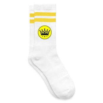 Crown Symbol - Striped tennis socks - white/yellow - Right
