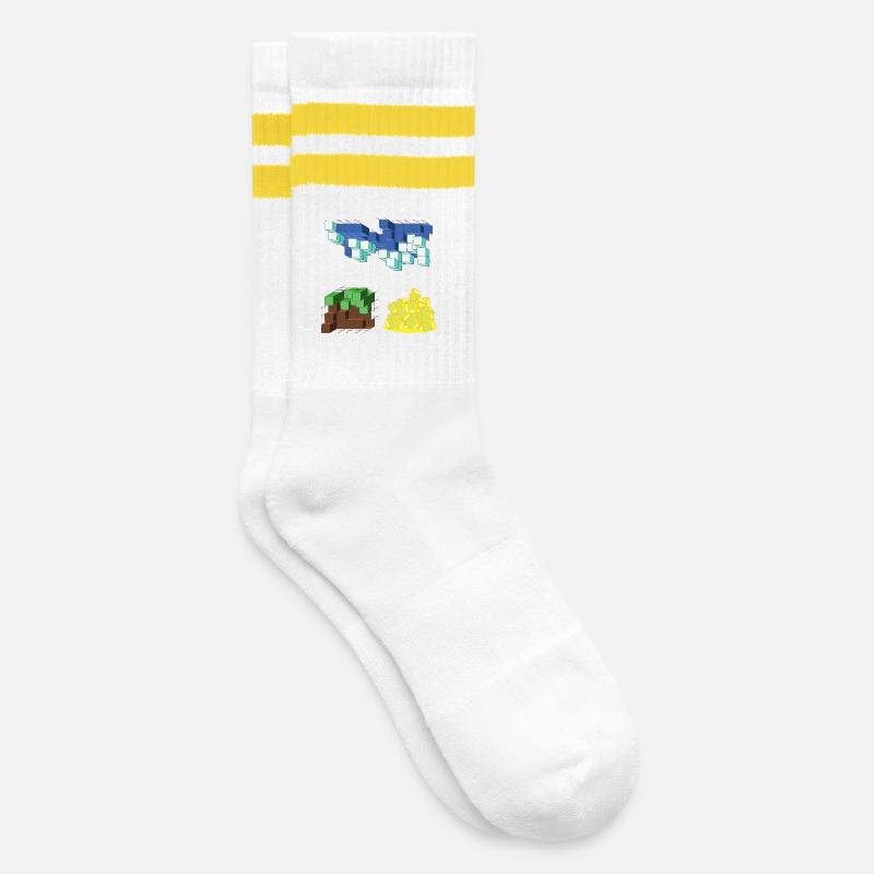 ONIRIC GAP - Striped tennis socks - white/yellow