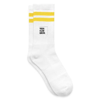 Yoga Flow Grow. - Striped tennis socks - white/yellow - Right