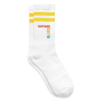 1979 vintage - Striped tennis socks - white/yellow - Right