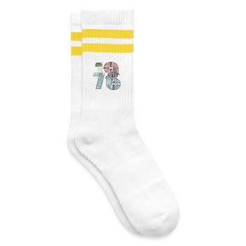 1976 50th Birthday - Striped tennis socks - white/yellow - Right
