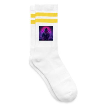 Ninja néon dans Cybercité - Chaussettes de tennis - blanc/jaune - Droite