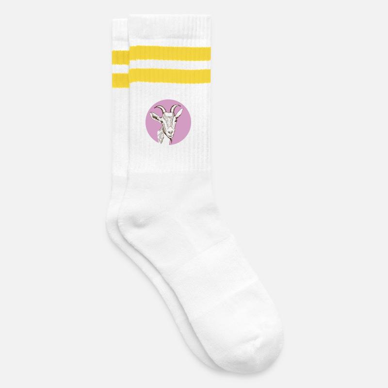 Chèvre - Chaussettes de tennis - blanc/jaune