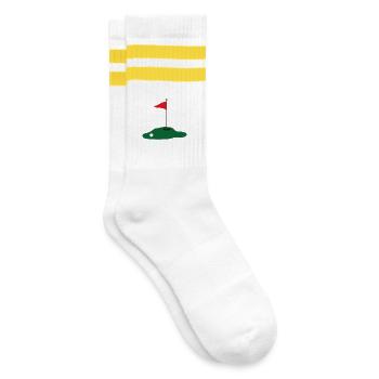 Golf Green - Striped tennis socks - white/yellow - Right