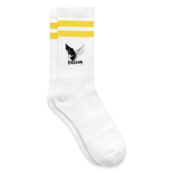 Dualité de la liberté - Chaussettes de tennis - blanc/jaune - Droite