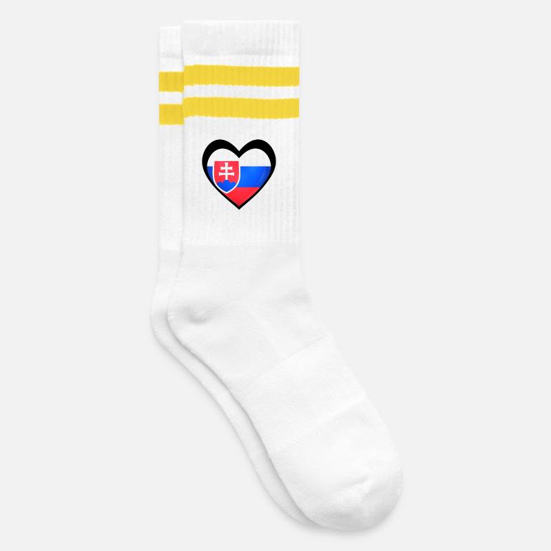 Čierne Srdce Slovensko - Chaussettes de tennis - blanc/jaune