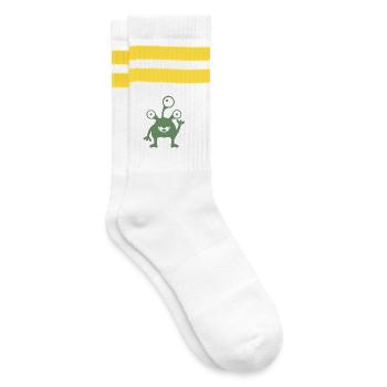 Ami extraterrestre vert à trois yeux - Chaussettes de tennis - blanc/jaune - Droite