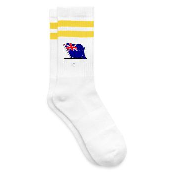Nouvelle-Zélande – Espace textuel - Chaussettes de tennis - blanc/jaune - Droite
