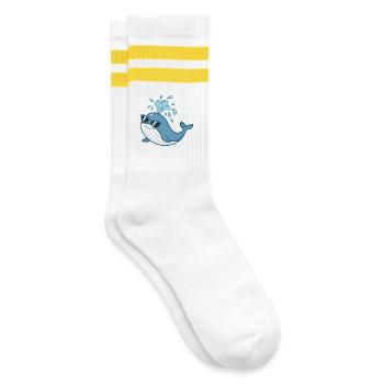 Solar Blue Whale Glasses - Striped tennis socks - white/yellow - Right