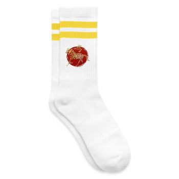 Horoscope du zodiaque chinois du cheval - Chaussettes de tennis - blanc/jaune - Droite