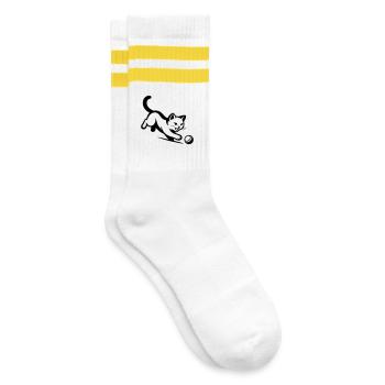 Chat - Chaussettes de tennis - blanc/jaune - Droite